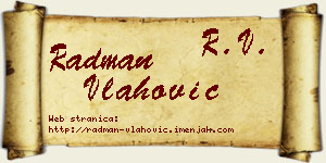 Radman Vlahović vizit kartica